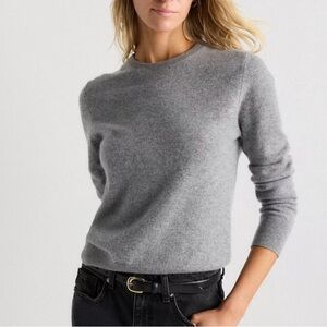 Quince Heather Gray 100% Mongolian Cashmere Classic Luxury Crewneck Sweater S